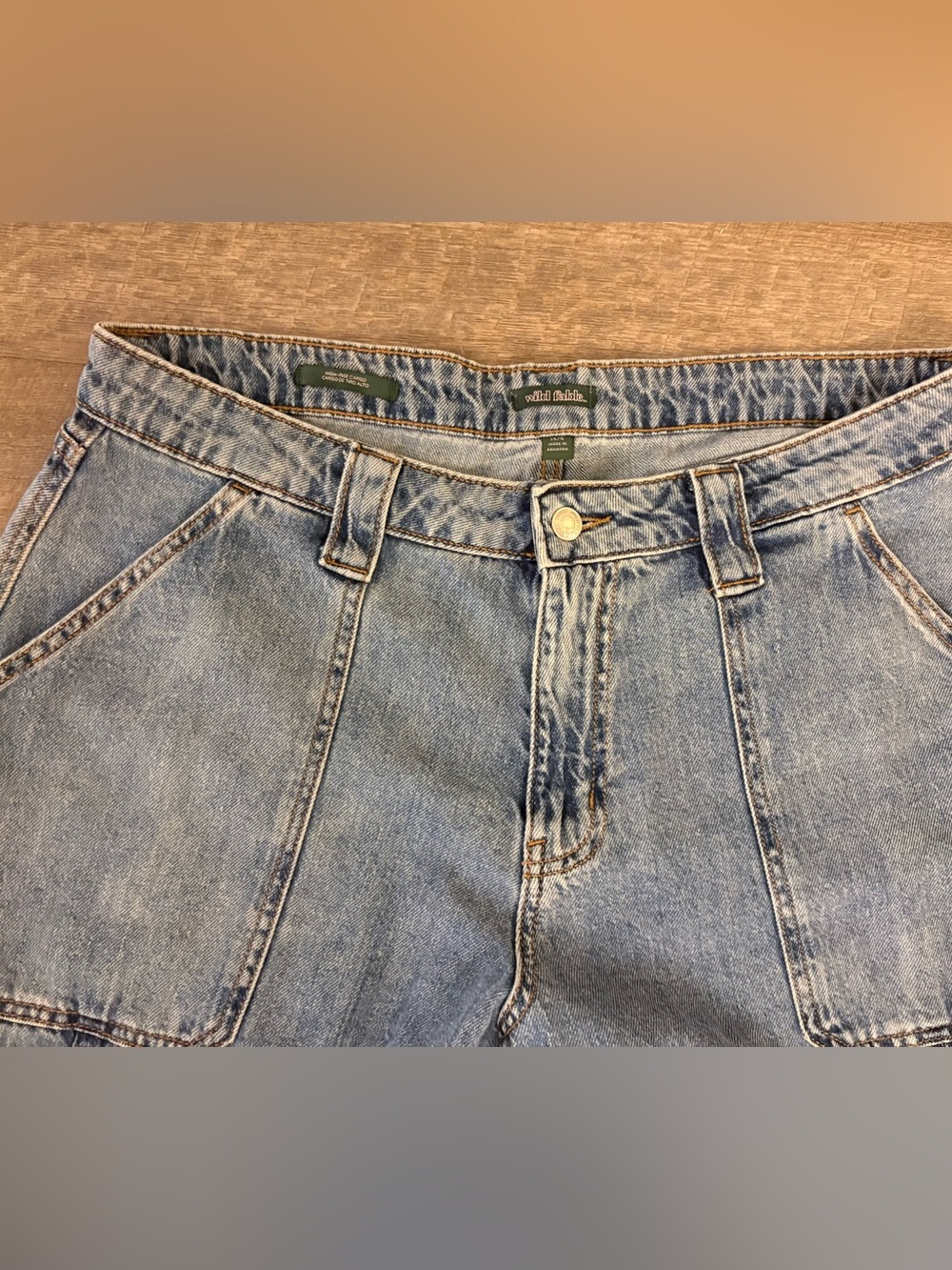 wild fable Light Blue Wide-Leg Cargo Jeans - Picture 2 of 6